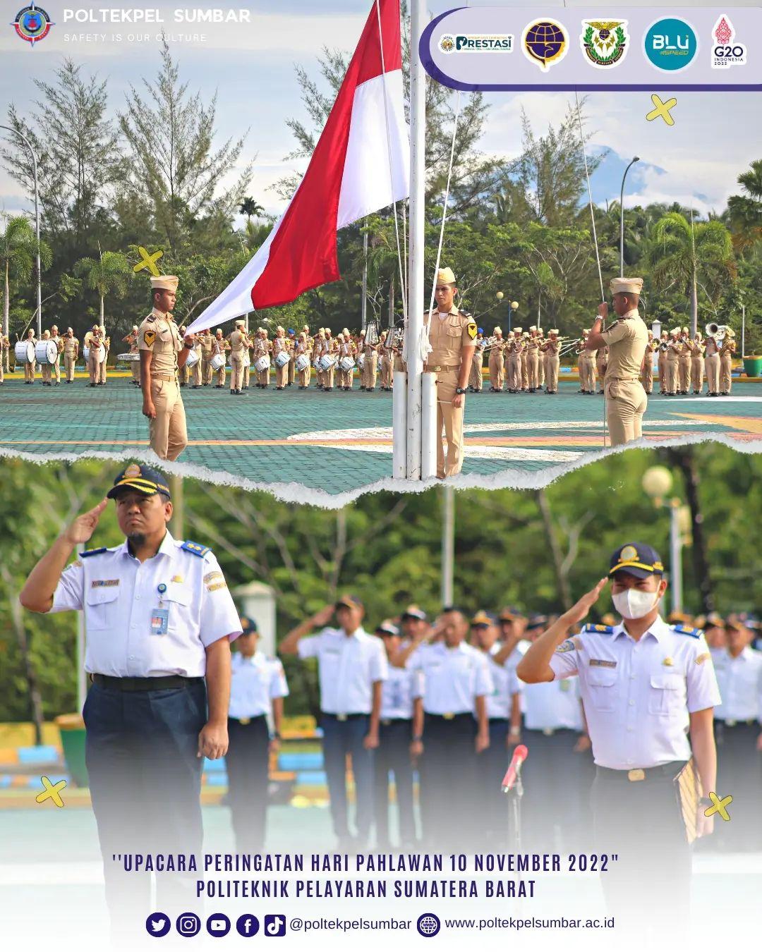 POLTEKPEL SUMBAR MENYELENGGARAKAN UPACARA PERINGATAN HARI PAHLAWAN