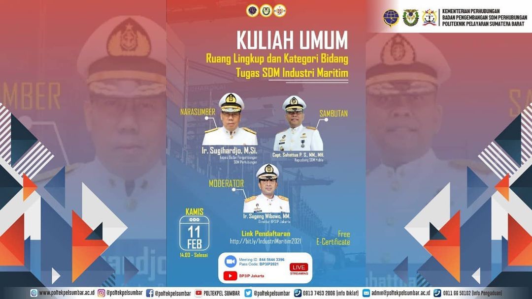 CIVITAS AKADEMIKA POLTEKPEL SUMBAR IKUTI KULIAH UMUM TENTANG SDM INDUSTRI MARITIM