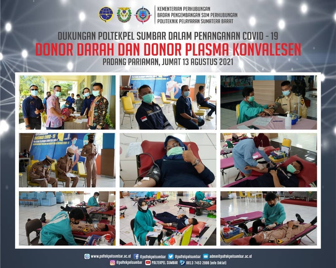 POLTEKPEL SUMBAR MENGGELAR KEGIATAN DONOR DARAH DAN DONOR PLASMA KONVALESEN