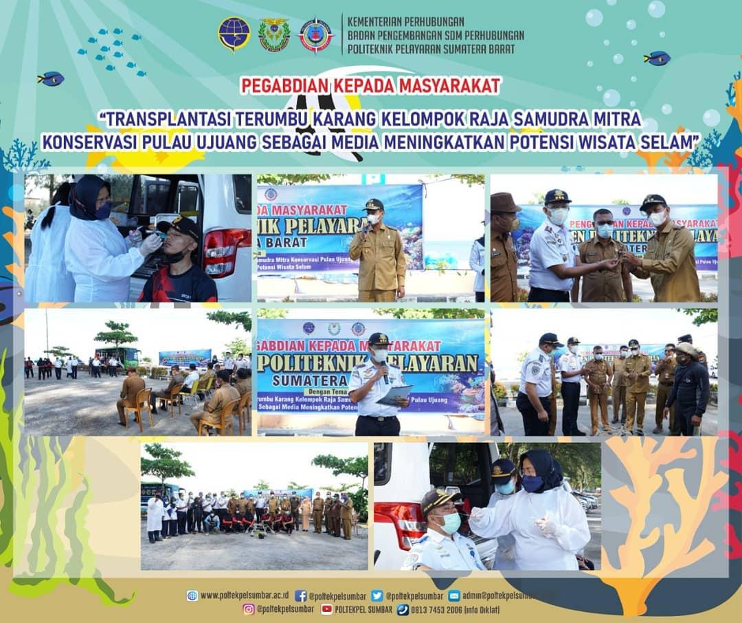 TINGKATKAN POTENSI WISATA SELAM, POLTEKPEL SUMBAR ADAKAN TRANSPLANTASI TERUMBU KARANG