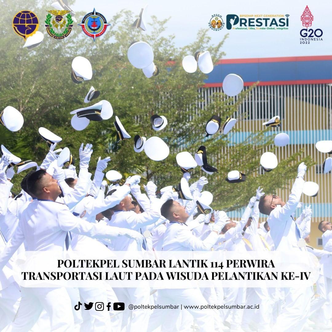 POLTEKPEL SUMBAR LANTIK 114 PERWIRA TRANSPORTASI LAUT PADA WISUDA PELANTIKAN YANG KE-IV